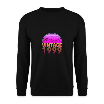 Retrowave Vintage 1999 Birthday Gift Idea - Unisex Sweatshirt - black - Front - Alina (178cm) & Michal (187cm)