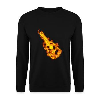 Guitare acoustique Dans les flammes Guitares Amateurs - Sweat-shirt Unisexe - noir - Devant - Alina (178cm) & Michal (187cm)