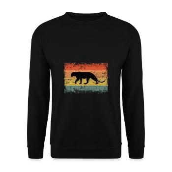 Vintage Panther Animal Gift - Unisex Sweatshirt - black - Front - Alina (178cm) & Michal (187cm)
