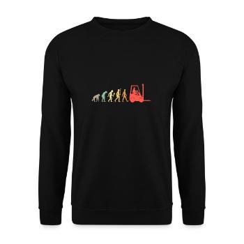 Vintage Logistics Evolution Forklift Gift - Unisex Sweatshirt - black - Front - Alina (178cm) & Michal (187cm)