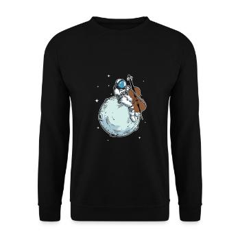 Astronaut Playing Cello Music Cello Lover Gift - Unisex Sweatshirt - black - Front - Alina (178cm) & Michal (187cm)