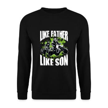 Coole Vater Und Sohn ATV Quad Bike Geschenkidee - Unisex Pullover - Schwarz - Vorne - Alina (178cm) & Michal (187cm)