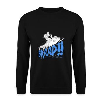 Cool Braap Snowmobile Snowrider idée cadeau - Sweat-shirt Unisexe - noir - Devant - Alina (178cm) & Michal (187cm)