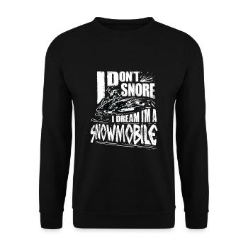 I Don't Snore I Dream I'm A Snowmobile - Unisex Sweatshirt - black - Front - Alina (178cm) & Michal (187cm)