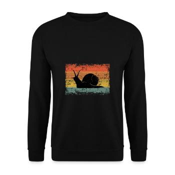 Vintage Snail Gift - Unisex Sweatshirt - black - Front - Alina (178cm) & Michal (187cm)
