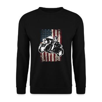 Drapeau américain Moto Trike - Sweat-shirt Unisexe - noir - Devant - Alina (178cm) & Michal (187cm)