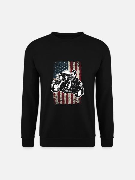 Amerikanische Flagge Motorrad Trike Fahrer - Unisex Pullover - Schwarz