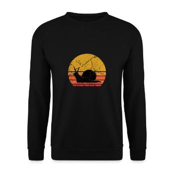 Retro Sun Snail Gift - Unisex Sweatshirt - black - Front - Alina (178cm) & Michal (187cm)