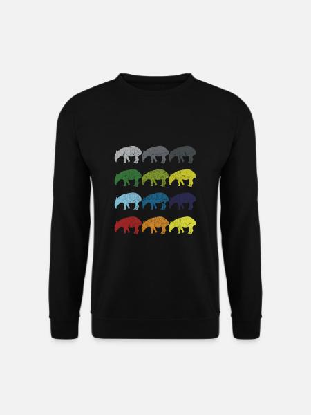 Neon Pop Art Retro Tapir Tier Geschenk - Unisex Pullover - Schwarz