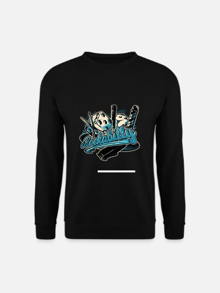Rock Rockabilly Friseur Schere Kamm Barber - Unisex Pullover - Schwarz
