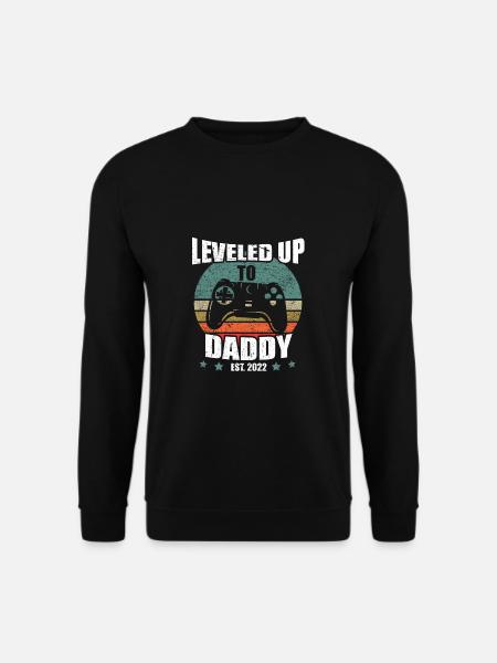 Lustiges Ich Werde Papa Leveled Up To Daddy 2022 - Unisex Pullover - Schwarz