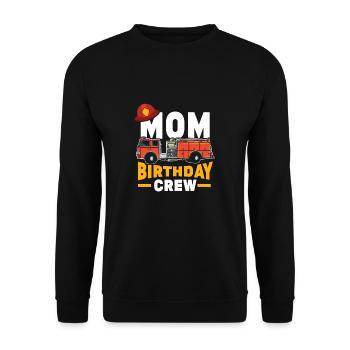 Funny Firefighter Firetruck Mom Birthday Crew - Unisex Sweatshirt - black - Front - Alina (178cm) & Michal (187cm)