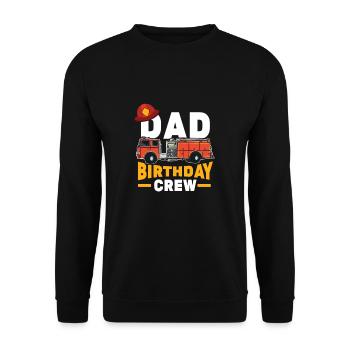Fire Department Fire Truck Papa Birthday Crew - Unisex Pullover - Schwarz - Vorne - Alina (178cm) & Michal (187cm)
