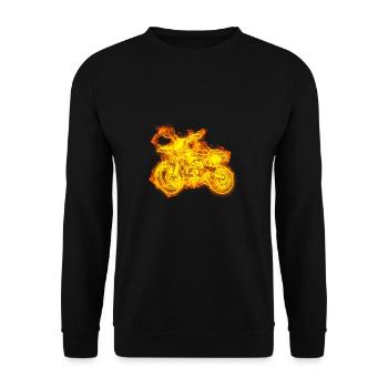 Feuer Motorcross Flamme Motorrad - Unisex Pullover - Schwarz - Vorne - Alina (178cm) & Michal (187cm)