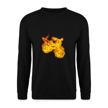 Fire Bmx Flames Bike bicycle - Unisex Sweatshirt - black - Front - Alina (178cm) & Michal (187cm)