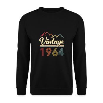 Vintage 1964 57. Anniversaire Retro 57 ans Vieux - Sweat-shirt Unisexe - noir - Devant - Alina (178cm) & Michal (187cm)
