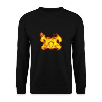 Fire Firefighter Helmet Firemen - Unisex Sweatshirt - black - Front - Alina (178cm) & Michal (187cm)