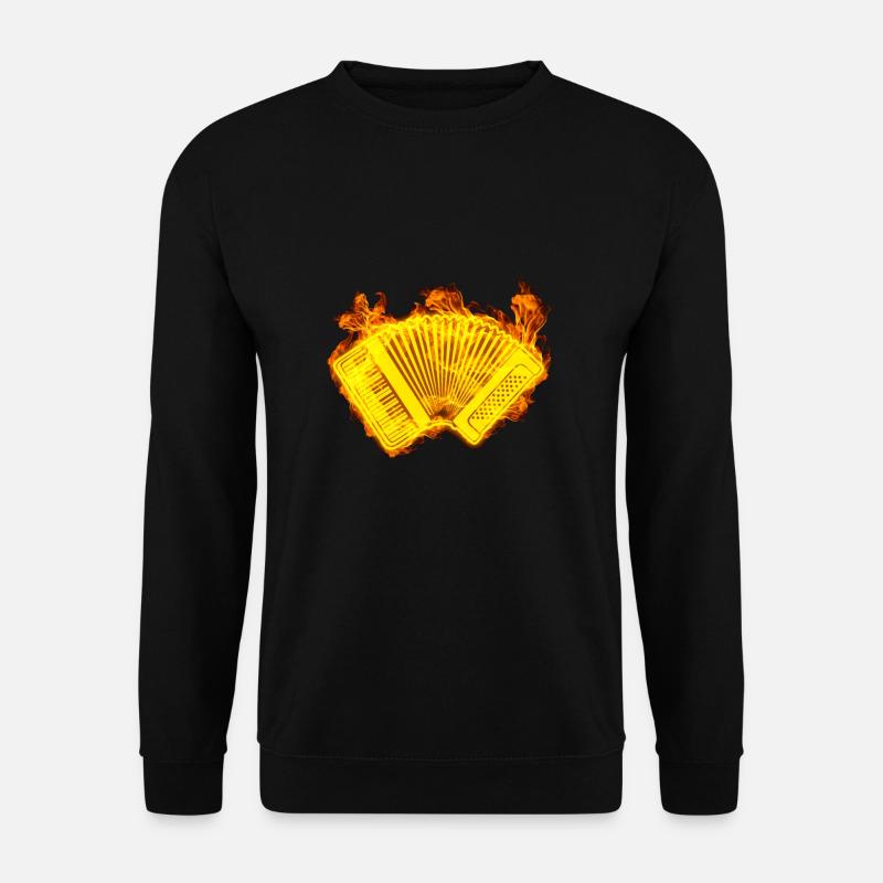 Feuer Akkordeon Tasteninstrument - Unisex Pullover - Schwarz