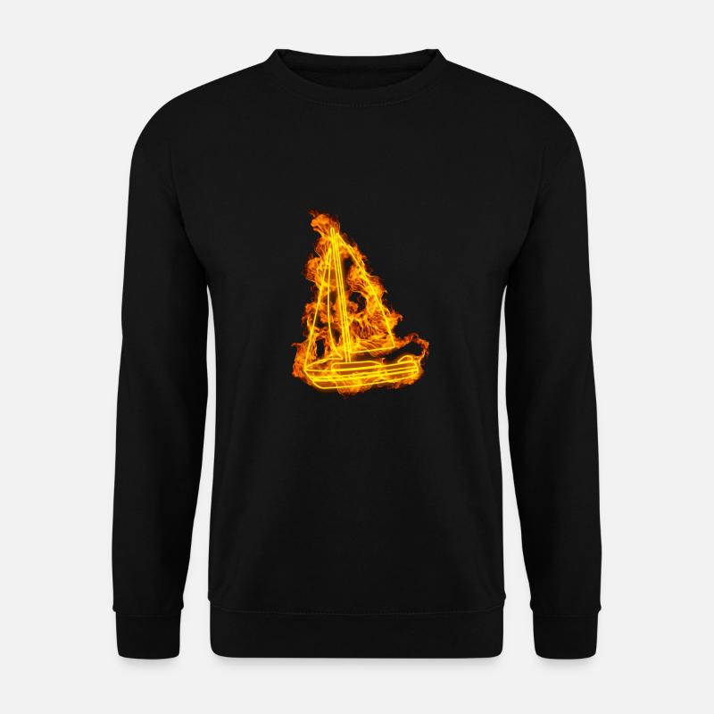 Fire Sailing Boat - Unisex Sweatshirt - black