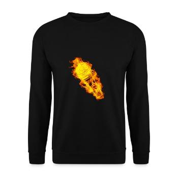 Fire Singer Microphone - Unisex Sweatshirt - black - Front - Alina (178cm) & Michal (187cm)