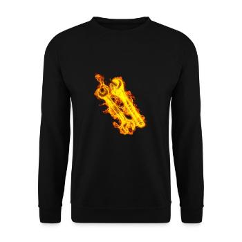 Fire Mechanic Tools - Unisex Sweatshirt - black - Front - Alina (178cm) & Michal (187cm)