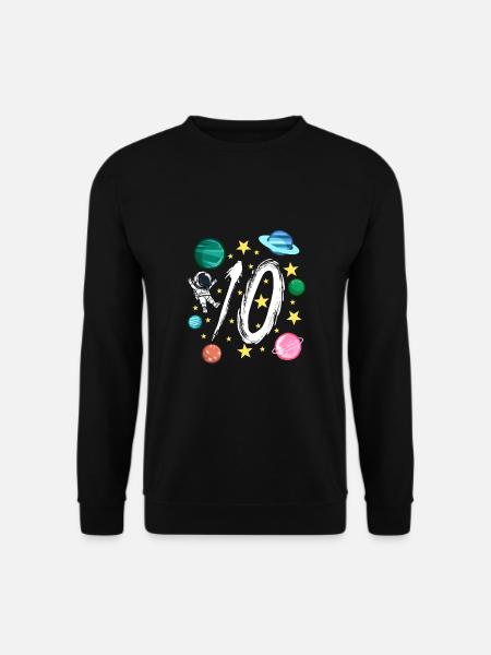 10. Geburtstag 10 Jahre Alt Astronaut Geschenk - Unisex Pullover - Schwarz