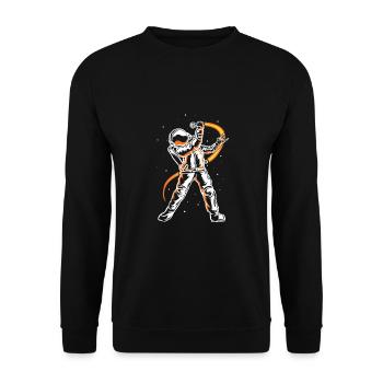 Astronaut Microphone Karaoke Vocal Singing Singer - Unisex Sweatshirt - black - Front - Alina (178cm) & Michal (187cm)