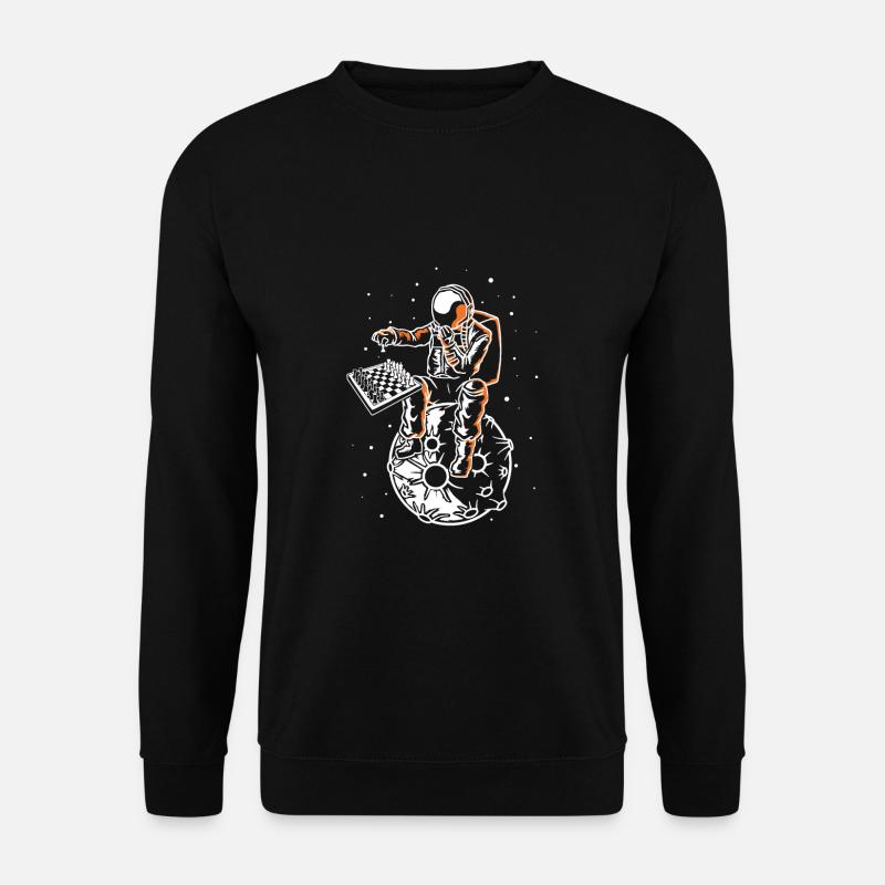 Astronaut Schachbrett Lustiger Schachspieler - Unisex Pullover - Schwarz
