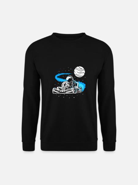 Astronaut Go Kart Lustiger Go Kart Fahrer - Unisex Pullover - Schwarz