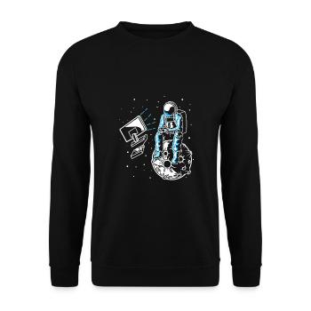 Astronaut Monitor Gaming Controller Joueur amusant - Sweat-shirt Unisexe - noir - Devant - Alina (178cm) & Michal (187cm)