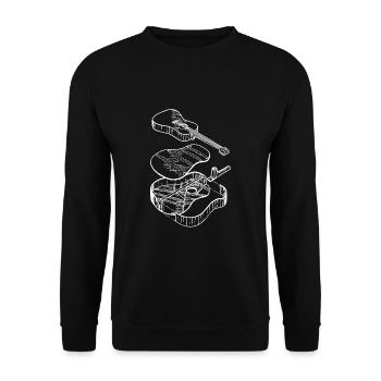 Classic Acoustic Guitar Vintage Music - Unisex Sweatshirt - black - Front - Alina (178cm) & Michal (187cm)