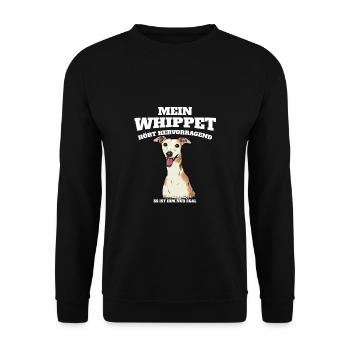 Mein Whippet Hört Hervorragend Ist Ihm Nur Egal - Unisex Pullover - Schwarz - Vorne - Alina (178cm) & Michal (187cm)