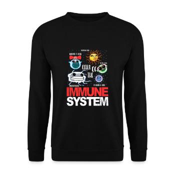 Immune System Cells Biology Cell Science Funny - Unisex Sweatshirt - black - Front - Alina (178cm) & Michal (187cm)