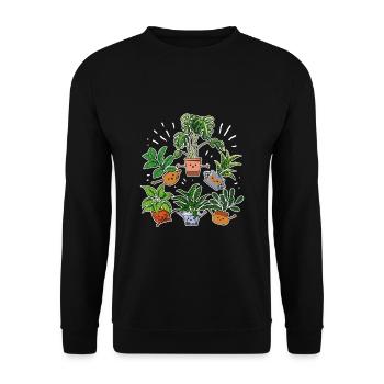 Drôle de plantes dansantes Jardinier Fleuriste - Sweat-shirt Unisexe - noir - Devant - Alina (178cm) & Michal (187cm)