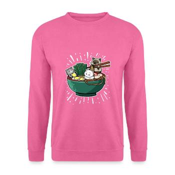 Japanisch Ramen Nudeln Schale Kawaii Anime Katze - Unisex Pullover - Pink - Vorne