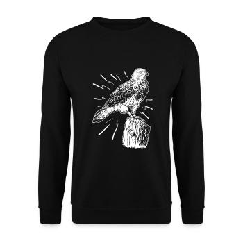 Ornithology Bird Lover Hawk Falcon Eagle - Unisex Sweatshirt - black - Front - Alina (178cm) & Michal (187cm)
