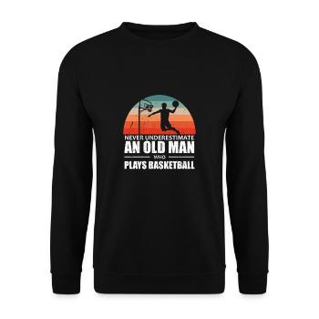 Never Underestimate An Old Man Who Play Basketball - Unisex Sweatshirt - black - Front - Alina (178cm) & Michal (187cm)