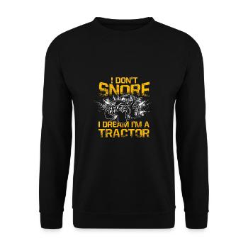 Ich Schnarche Nicht Traktor Landwirt Bauernhof - Unisex Pullover - Schwarz - Vorne - Alina (178cm) & Michal (187cm)