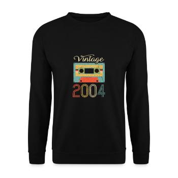 Vintage Kassette 2004 18. Geburtstags Geschenk - Unisex Pullover - Schwarz - Vorne - Alina (178cm) & Michal (187cm)