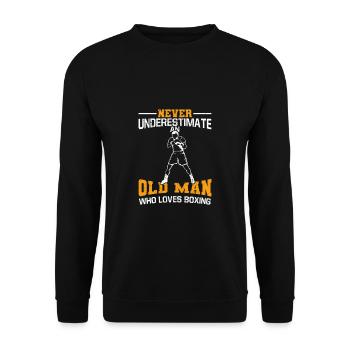 Never Underestimate An Old Man Who Loves Boxing - Unisex Sweatshirt - black - Front - Alina (178cm) & Michal (187cm)
