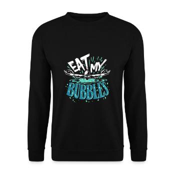Nageur amusant Mangez mes bulles - Sweat-shirt Unisexe - noir - Devant - Alina (178cm) & Michal (187cm)