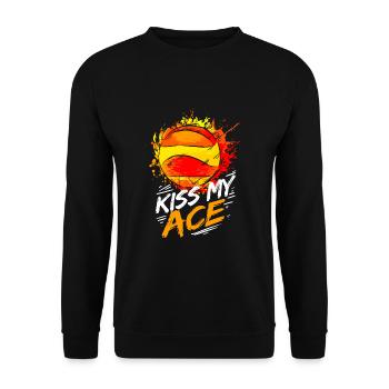 Kiss My Ace Volleyball Player Beach Volleyball - Unisex Sweatshirt - black - Front - Alina (178cm) & Michal (187cm)