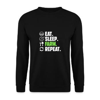 Eat Sleep Farm Repeat Funny Farming - Unisex Sweatshirt - black - Front - Alina (178cm) & Michal (187cm)