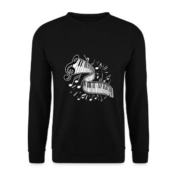 Piano Player Music Notes Pianist - Unisex Sweatshirt - black - Front - Alina (178cm) & Michal (187cm)