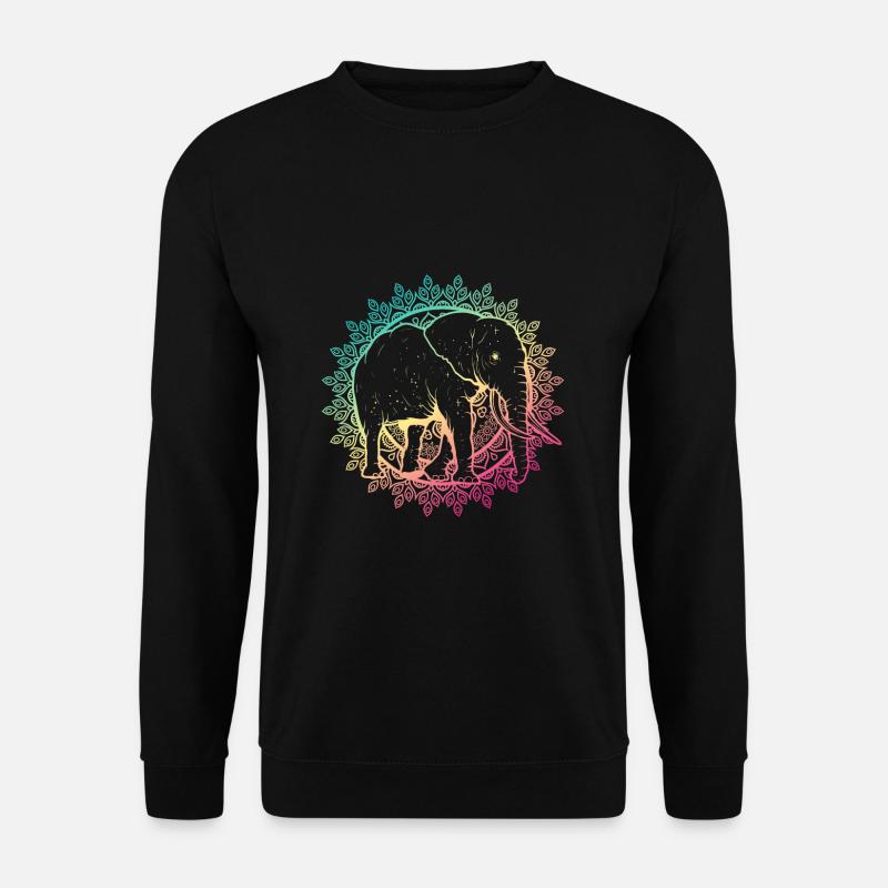 Yoga Elefant Mandala - Unisex Pullover - Schwarz
