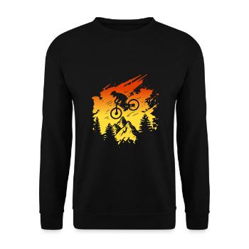 Vintage Downhill Mountain Biket Biker - Sweat-shirt Unisexe - noir - Devant - Alina (178cm) & Michal (187cm)