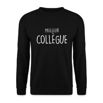 Tee-shirt collègue, humour meilleur collègue - Sweat-shirt Unisexe - noir - Devant - Alina (178cm) & Michal (187cm)