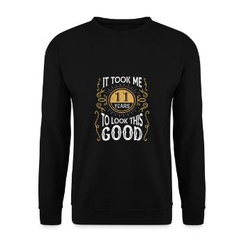 Drôle de cadeau pour le 11ème anniversaire 11 ans - Sweat-shirt Unisexe - noir - Devant - Alina (178cm) & Michal (187cm)