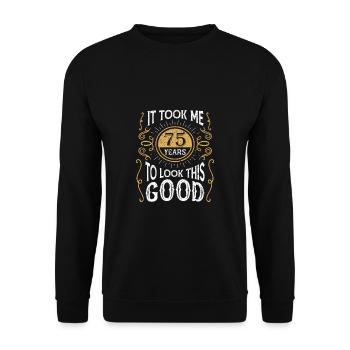 Vintage It Took Me 75 Years To Look This Good - Unisex Sweatshirt - black - Front - Alina (178cm) & Michal (187cm)