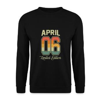 Vintage 16th Birthday April 2006 Sports Gift - Unisex Sweatshirt - black - Front - Alina (178cm) & Michal (187cm)